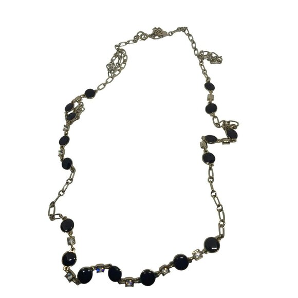 Ann Taylor 32 inch Necklace with brown and rhinestone accents. - Picture 1 of 3